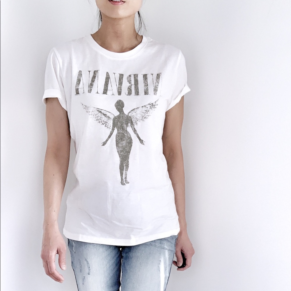 1 DAY SALE ! VINTAGE WHITE NIRVANA Tee - Picture 7 of 9